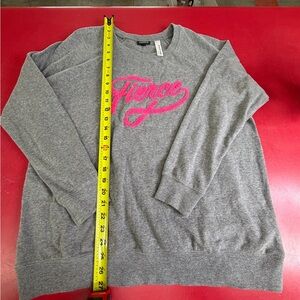Torrid Gray Crewneck Sweater with Pink Script